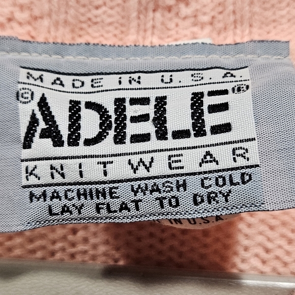 Vintage Adele Knitwear Salmon Pink Floral Pullover Vest Sweater Small Medium USA - Picture 4 of 8